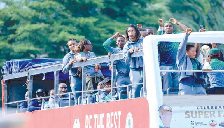 Super Falcons hit Lagos with WAFCON trophy