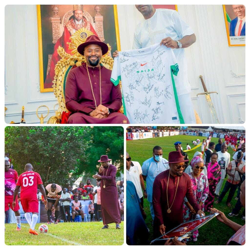 Olu of Warri’s Fourth Anniversary: Atlanta ’96 Super Eagles, Chiefs Share Pitch in Celebratory Football Match