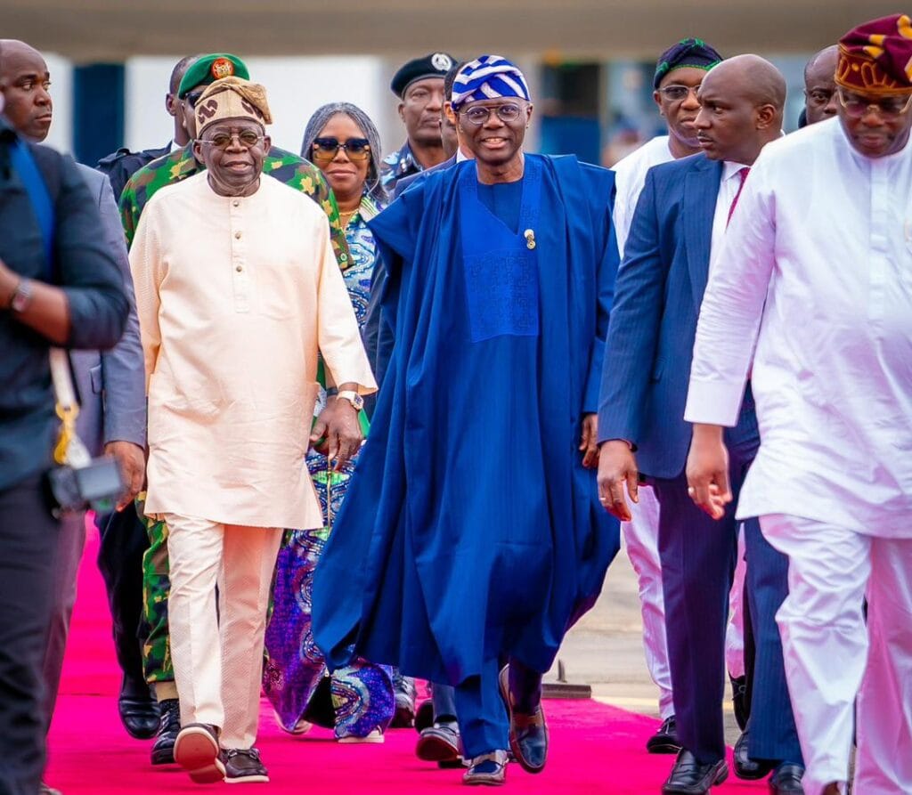 Tinubu arrives Lagos for moderate 65th Independence Anniversary