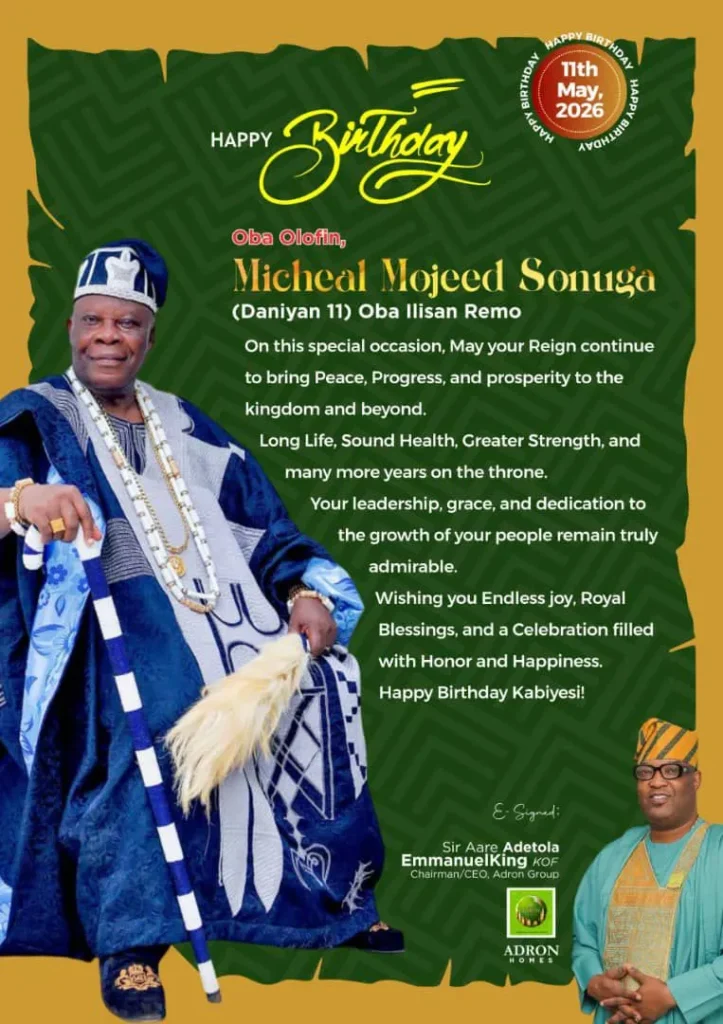 Aare Adetola EmmanuelKing Felicitates Olofin of Ilisan Remo on 86th Birthday