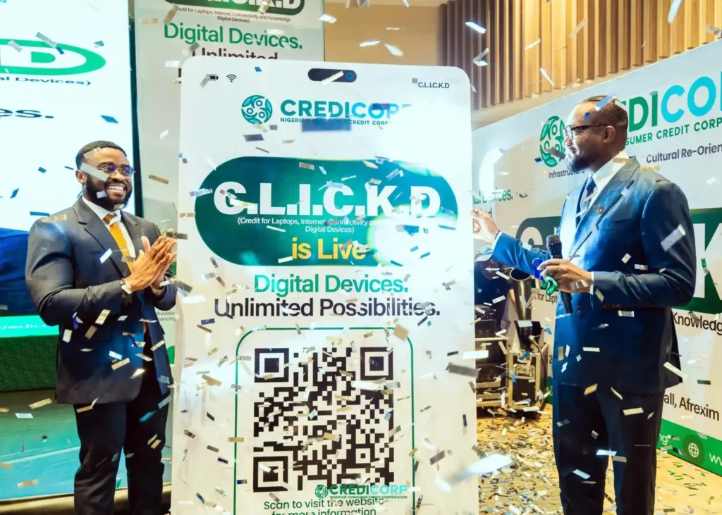 CREDICORP Unveils C.L.I.C.K.D. Scheme, Apply for Loan for Laptops, Smartphones, with 3MTT Programme
