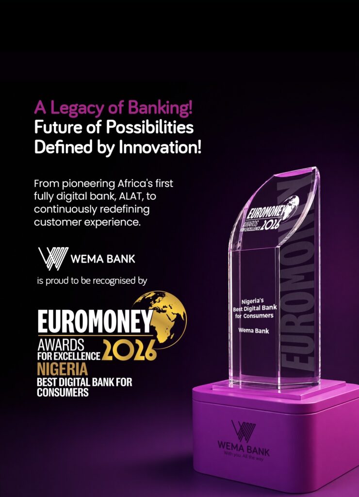 Wema Bank Declares Euromoney’s Best Digital Bank Award 2026 Winner