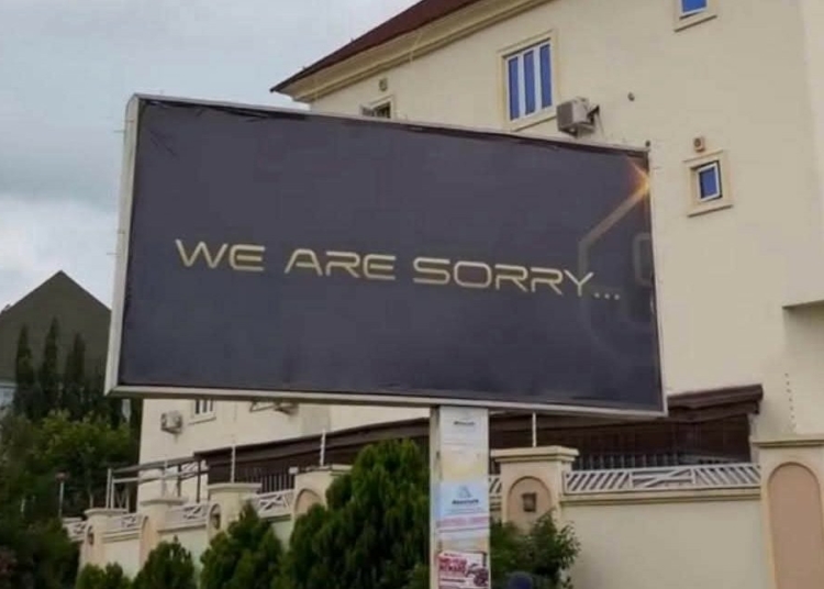 Mysterious Billboards With Caption ‘We Are Sorry’ Stir Speculation In Abuja