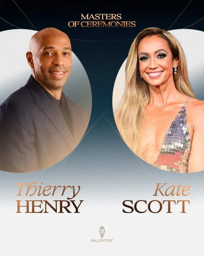 2026 Ballon d’Or: France Legend Thierry Henry, Kate Scott to Play Host
